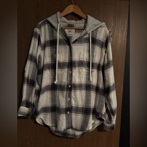 American Eagle Outfitters Gray Plaid Hoodie